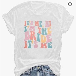 White Graphic Tee with Colorful Text